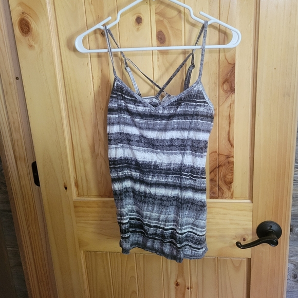 Athleta Athletic Cross Back Tank Top w/ Built In Bra Women’s S Gray black - Picture 2 of 4